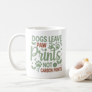 Tasse Chiens Laissent des Empreintes de Patte Pas
