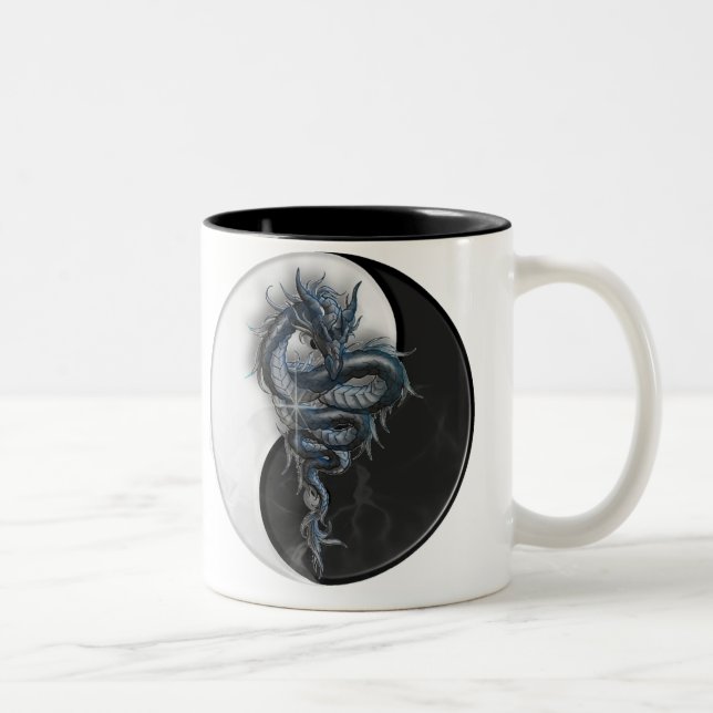 Tasse chinoise de dragon de Yin Yang (Droit)