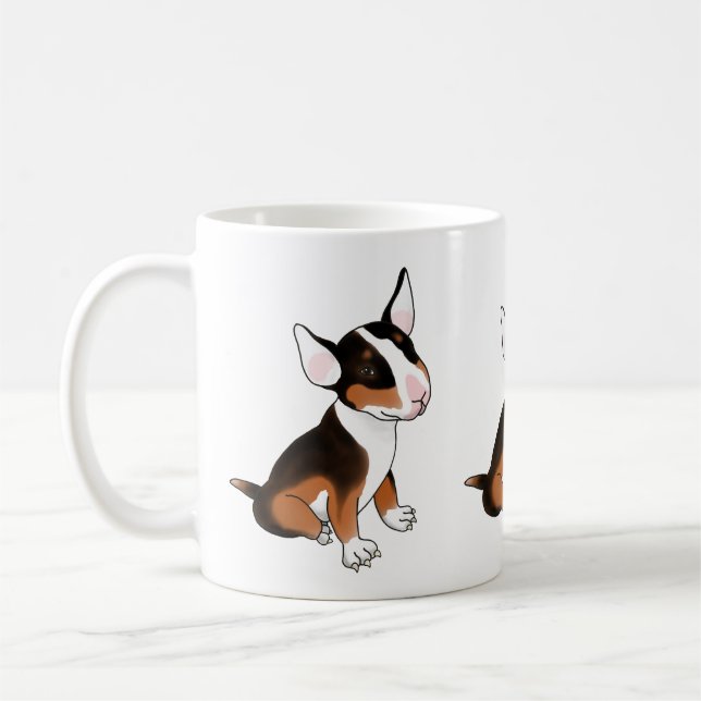 Tasse chiot bull terrier tricolore (Gauche)
