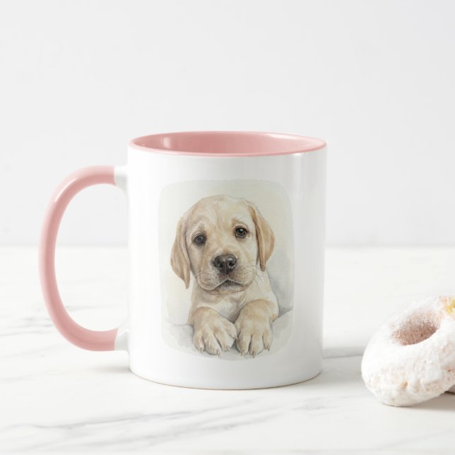 Tasse chiot Labrador aquarelle (Avec donut)
