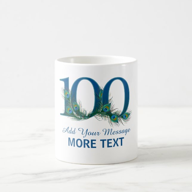 Tasse chique personnalisée de siècle de 100 (Centre)