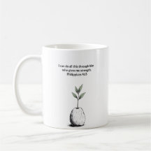 Tasse chrétienne avec verset biblique Philippiens