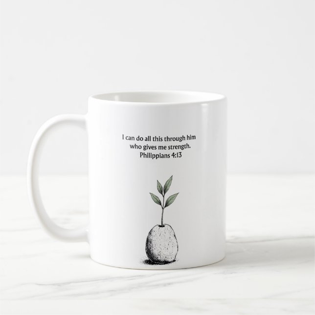 Tasse chrétienne avec verset biblique Philippiens  (Gauche)