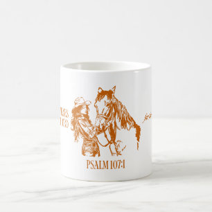Tasse chrétienne de cowgirl occidentale Psaume 1