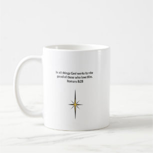 Tasse chrétienne Romains 8:28   Cadeau d'encourage