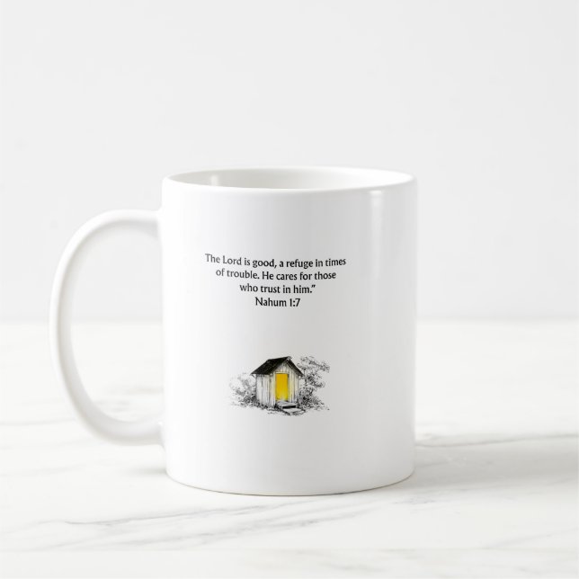 Tasse chrétienne Verset de la Bible Nahum 1:7 (Gauche)