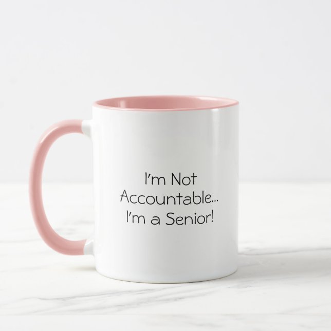 Tasse Citation Drôle Senior Non Responsable (Gauche)