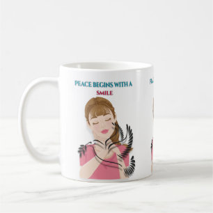 Tasse Classique, 11 oz Tasse Peace Begins with a S
