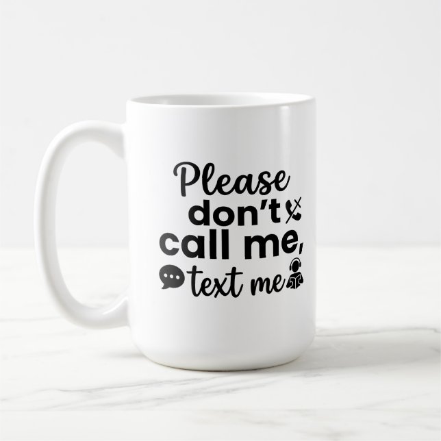 Tasse Classique 15 oz : Amateurs de café introvert (Gauche)