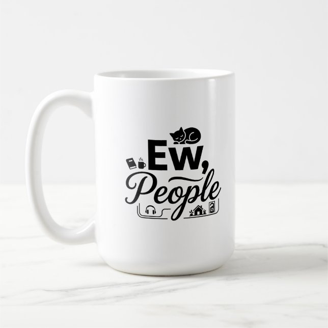 Tasse Classique 15 oz Matins d'Introverti (Gauche)