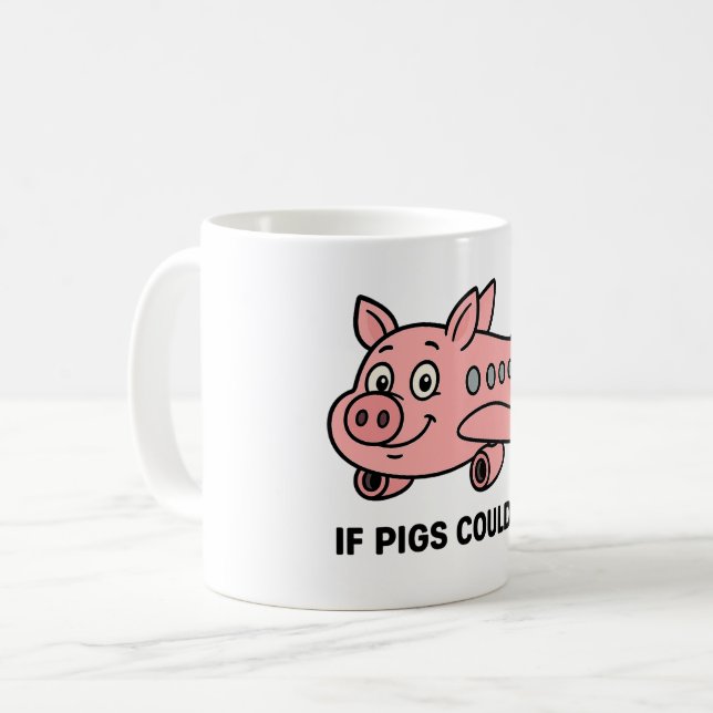 Tasse Classique, 330 ml - Si les cochons pouvaient (Devant gauche)