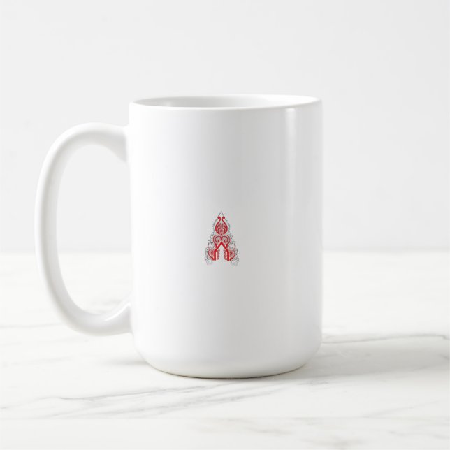 Tasse Classique à Emblème Rouge Minimaliste (Gauche)