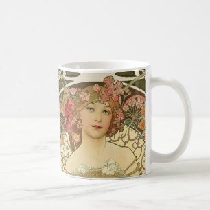 Tasse Classique Alphonse Mucha Fille de Champagne