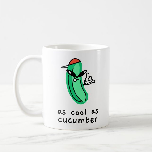 Tasse classique « Aussi cool qu'un concombre » (Gauche)
