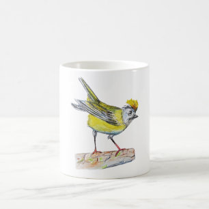 Tasse classique blanche avec dessin d'oiseau