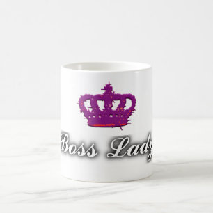 Tasse classique blanche Boss Lady Couronne