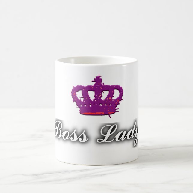 Tasse classique blanche Boss Lady Couronne (Centre)