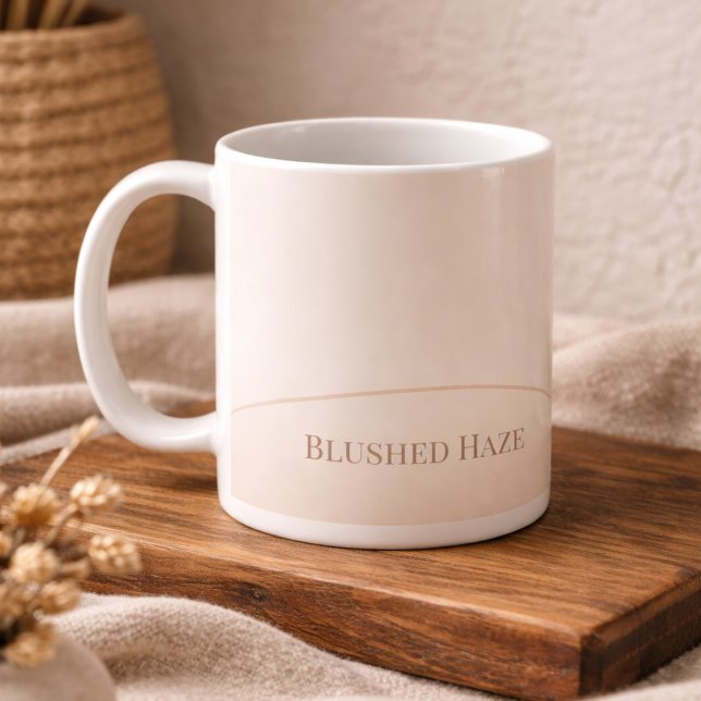 Tasse classique Blush Ivory Arc Glow, 11 oz (Minimal Blushed Haze script with warm neutral color blend)