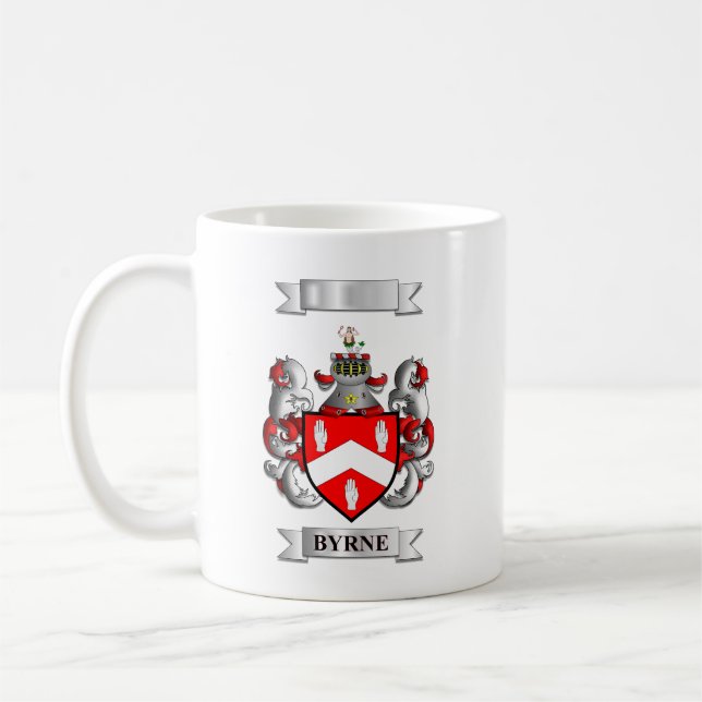Tasse Classique Byrne Nom de Famille Et Blason (Gauche)