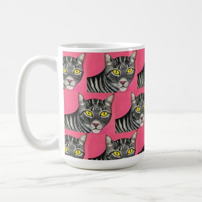 Tasse classique chat tigré, 444 ml (Gauche)