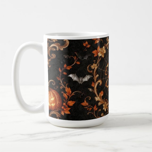 Tasse classique citrouille orange gothique  (Gauche)