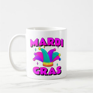 Tasse classique de chapeau de bouffon de Mardi Gra
