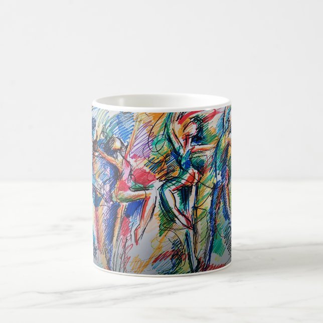 Tasse classique de danseurs abstraits Rythme de Mo (Centre)