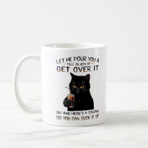 Tasse classique de design d'attitude de chat noir