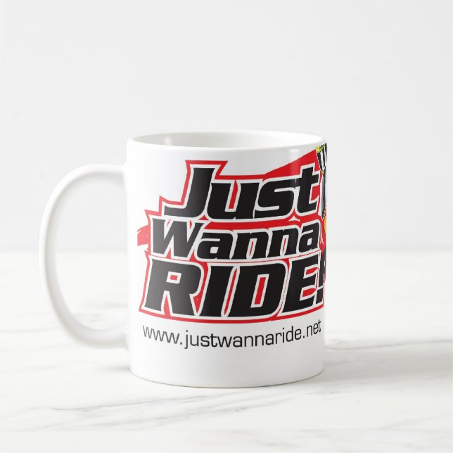 Tasse classique de logo de JustWannaRide (Gauche)