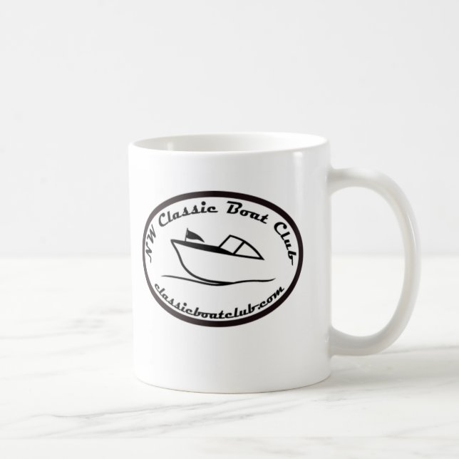 Tasse classique de logo de noir de club de bateau (Droite)