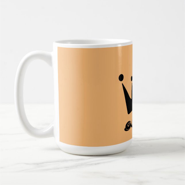 Tasse classique de style Crown noir avec nom de te (Gauche)