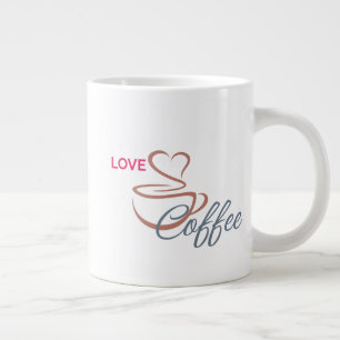 Tasse classique design cœur amour café