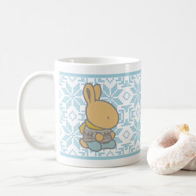 Tasse classique d'hiver de lapin doux (Avec donut)