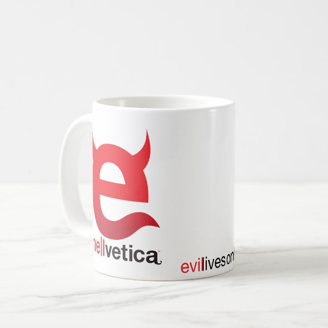 Tasse Classique « e » Rouge Maléfique (Devant gauche)
