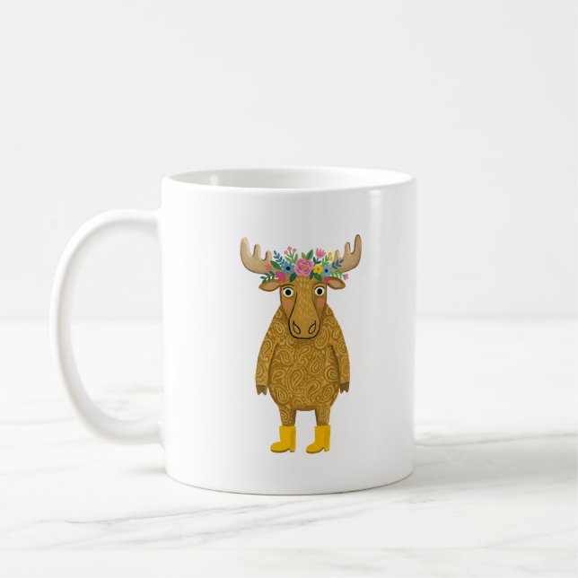 Tasse classique en art de couronne de fleurs d'éla (Gauche)