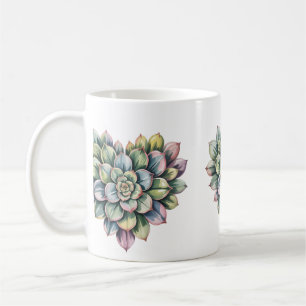Tasse classique en forme de cœur succulent, 330 ml