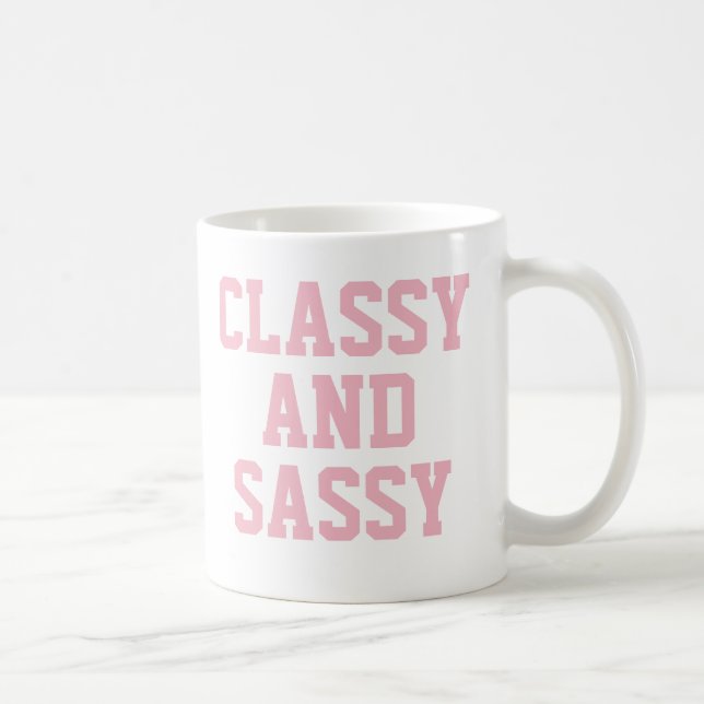 Tasse classique et sassy | Tasse Humour rose (Droite)