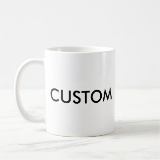 Tasse classique faite sur commande de BLANC de la