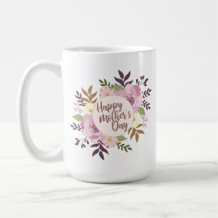 Tasse classique florale heureuse élégante du