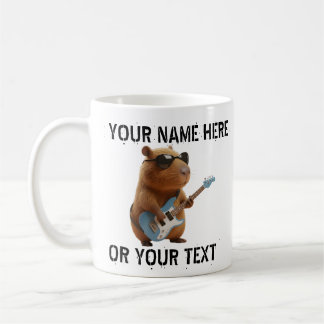 Tasse Classique Graphique Capybara Jouant de la Gu