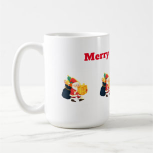 Tasse classique imprimée Texte de Noël 15 oz