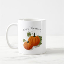 Tasse classique 'Joyeux Thanksgiving' Citrouille A