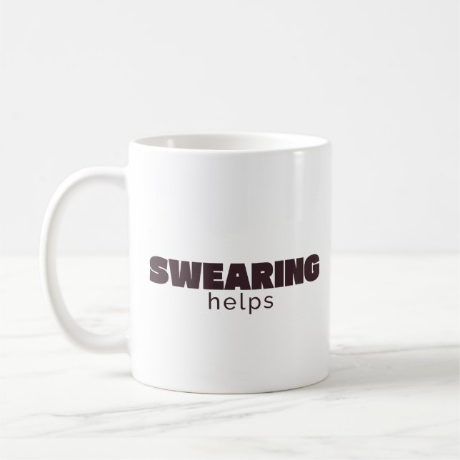 Tasse classique "Jurer aide" – Tasse drôle et sarc (Gauche)