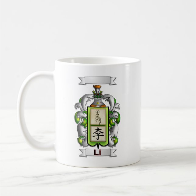 Tasse Classique Li Nom de Famille Et Blason (Gauche)