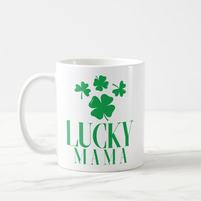 Tasse classique Lucky Mama – Tasse à café Shamrock (Gauche)