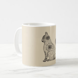 Tasse classique Mandala Chat Blanc 325 ml