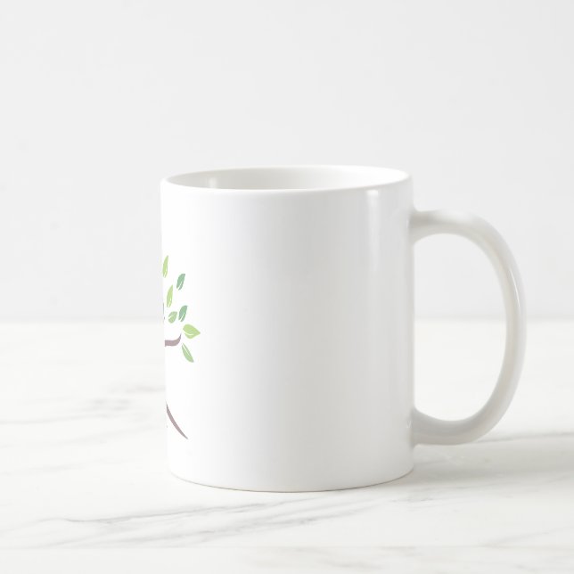Tasse Classique Minimaliste Arbre Vert Élégant (Droite)