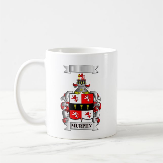 Tasse Classique Murphy Nom de Famille Et Blason (Gauche)