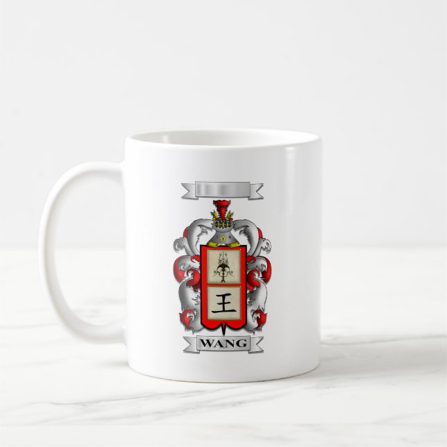 Tasse Classique Nom de Famille Wang et Bouclier (Gauche)