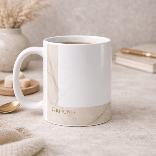 Tasse classique Quiet Marble Ground, 11 oz (Off center marble detail defines clean mornings and open desk spaces)